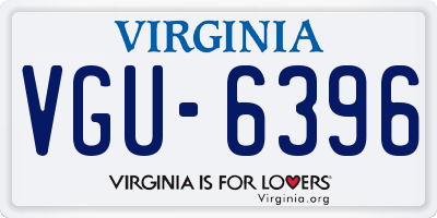VA license plate VGU6396