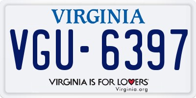 VA license plate VGU6397