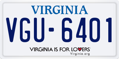 VA license plate VGU6401