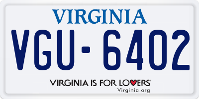 VA license plate VGU6402