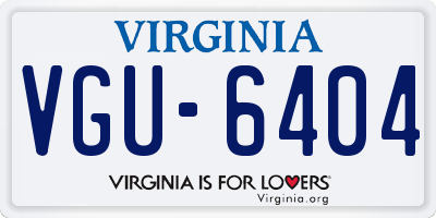 VA license plate VGU6404