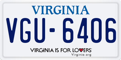 VA license plate VGU6406