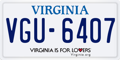 VA license plate VGU6407