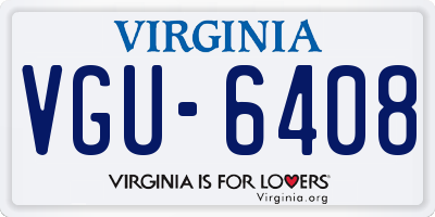 VA license plate VGU6408