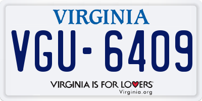 VA license plate VGU6409