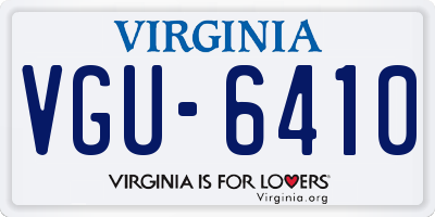 VA license plate VGU6410