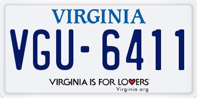 VA license plate VGU6411