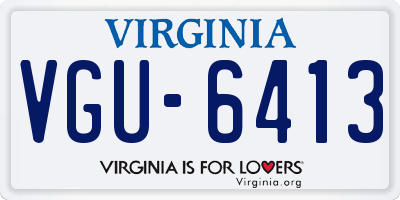 VA license plate VGU6413