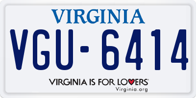 VA license plate VGU6414
