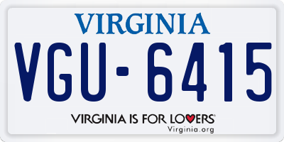 VA license plate VGU6415