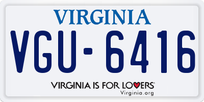 VA license plate VGU6416