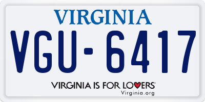 VA license plate VGU6417