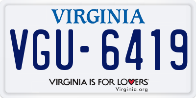 VA license plate VGU6419