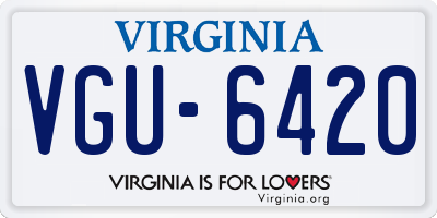 VA license plate VGU6420
