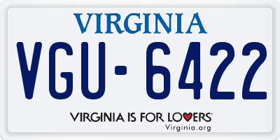 VA license plate VGU6422