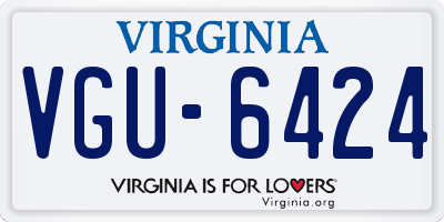 VA license plate VGU6424