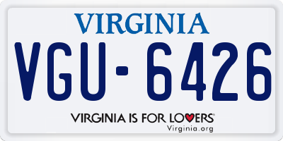 VA license plate VGU6426