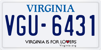 VA license plate VGU6431