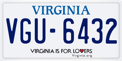 VA license plate VGU6432