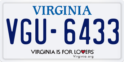 VA license plate VGU6433