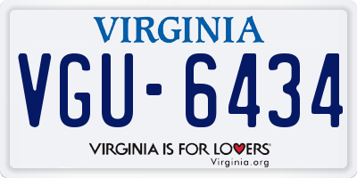 VA license plate VGU6434