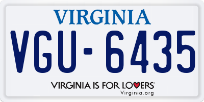 VA license plate VGU6435