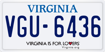 VA license plate VGU6436