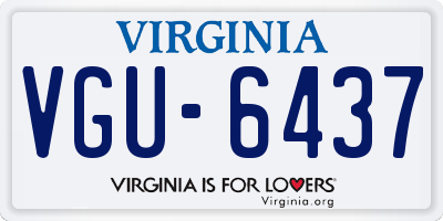 VA license plate VGU6437