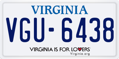 VA license plate VGU6438