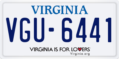 VA license plate VGU6441