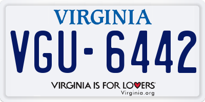 VA license plate VGU6442