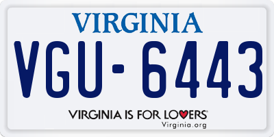VA license plate VGU6443
