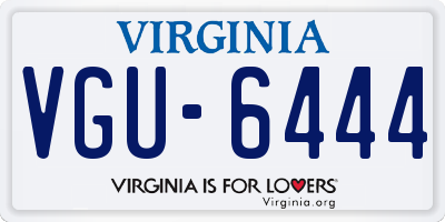 VA license plate VGU6444