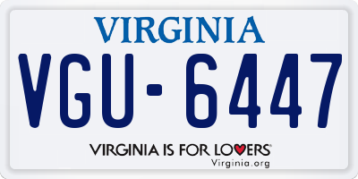 VA license plate VGU6447