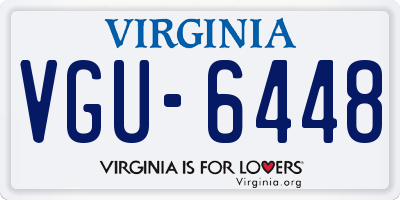 VA license plate VGU6448