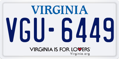 VA license plate VGU6449