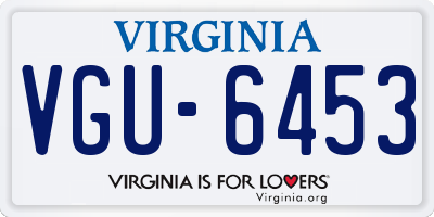 VA license plate VGU6453
