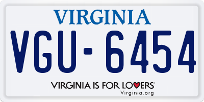 VA license plate VGU6454