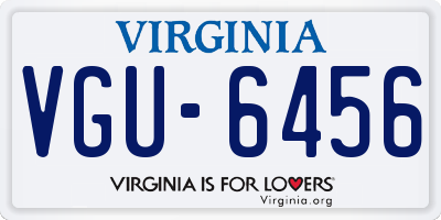 VA license plate VGU6456