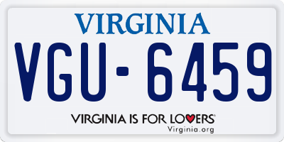 VA license plate VGU6459