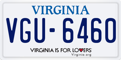 VA license plate VGU6460