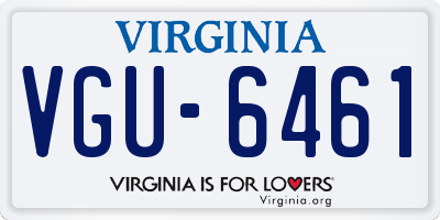 VA license plate VGU6461