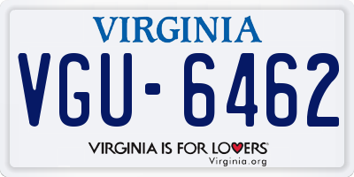 VA license plate VGU6462