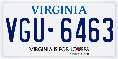 VA license plate VGU6463