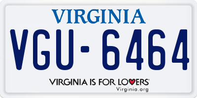 VA license plate VGU6464