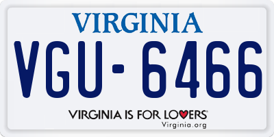 VA license plate VGU6466