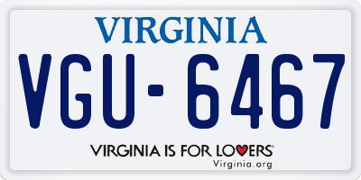 VA license plate VGU6467