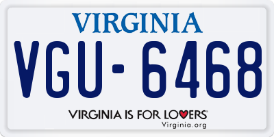 VA license plate VGU6468