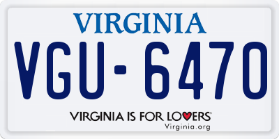 VA license plate VGU6470