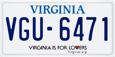 VA license plate VGU6471